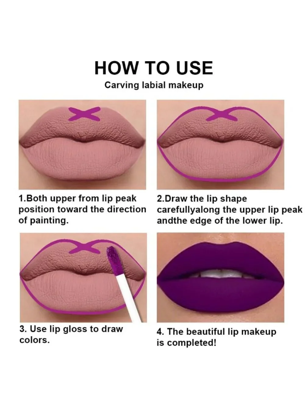 DNM 45# Plum Purple 2Pcs 24H Long-Lasting Matte Liquid Lipstick and Lip Liner